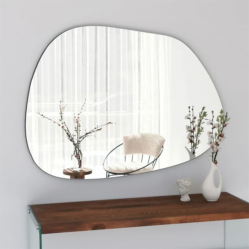 Asymmetrical Mirror, Triangle Mirror, Irregular Mirror, Aesthetic Oblong  Mirror, Abstract Wall Mirror - Statement Piece for your Home Decor