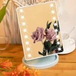 16 LED Vanity Light Touch Switch LED Desktop Storage Makeup Mirror With Light Dressing 360 Rotating 2