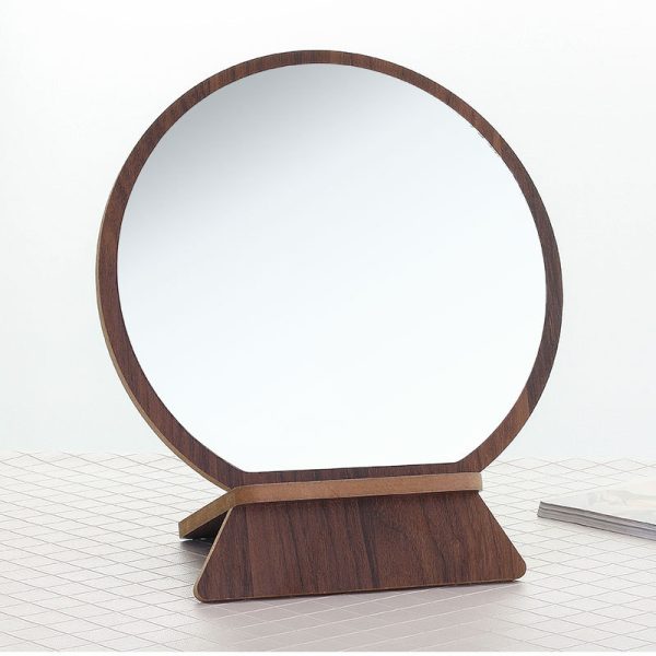 Round Wooden Vintage Vanity Mirror 3