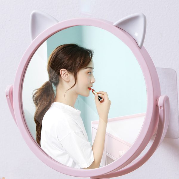 Wall mounted adhesive vanity mirror